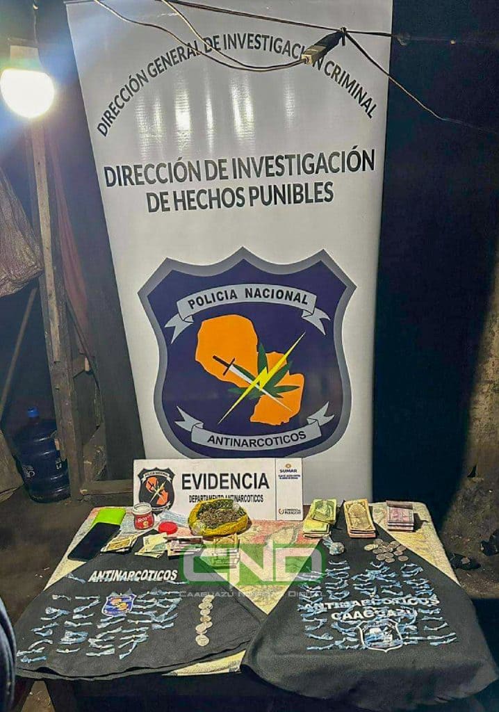 Antinarcóticos de la Policía anuló foco de venta de drogas en Caaguazú Antinarcóticos de la Policía anuló foco de venta de drogas en Caaguazú